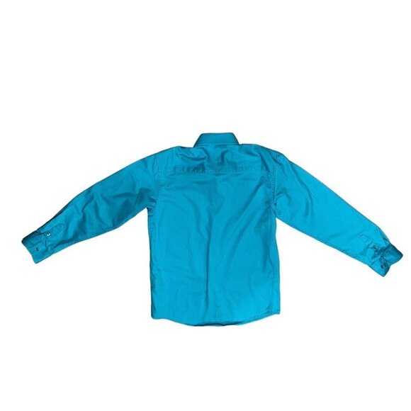 Black-N-Bianco Cotton Blend Button Down Dress Shirt Boys Sz 12 Blue #96i - Picture 5 of 8